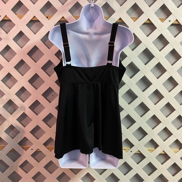 Kim Gravel x Swimsuits for All Flowy Tankini and Brief Set Solid Onyx Regular 12 - Picture 3 of 7